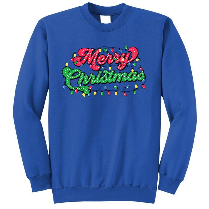 Merry Christmas 2024 Family Matching Christmas Lights Xmas Tall Sweatshirt