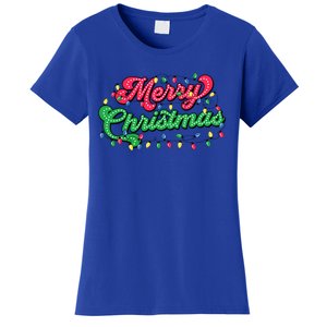 Merry Christmas 2024 Family Matching Christmas Lights Xmas Women's T-Shirt