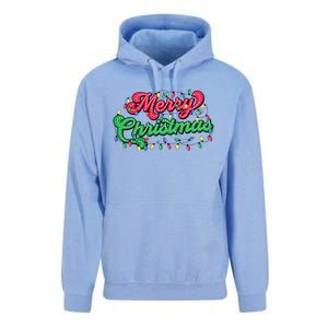 Merry Christmas 2024 Family Matching Christmas Lights Xmas Unisex Surf Hoodie