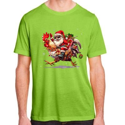 Merry Christmas 2024 Funny Santa Riding Chicken Christmas Adult ChromaSoft Performance T-Shirt