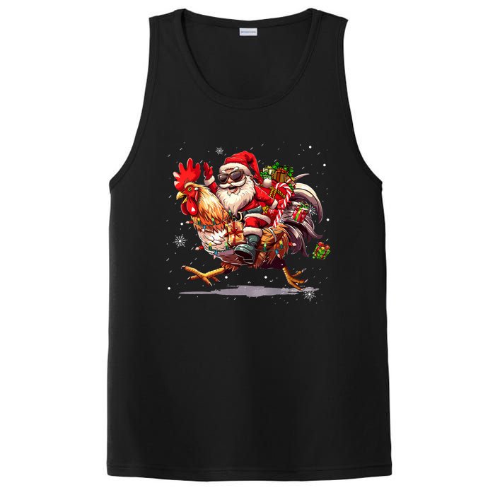 Merry Christmas 2024 Funny Santa Riding Chicken Christmas PosiCharge Competitor Tank