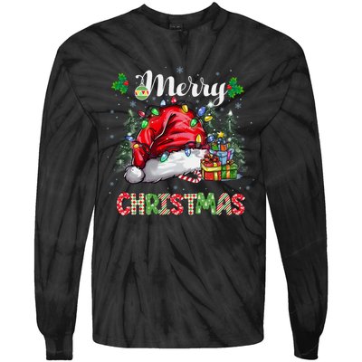 Merry Christmas 2024 Buffalo Truck Tree Plaid Tie-Dye Long Sleeve Shirt