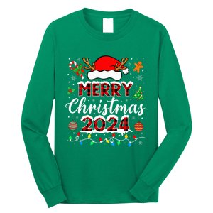 Merry Christmas 2024 Family Squad Matching Outfit Santa Long Sleeve Shirt