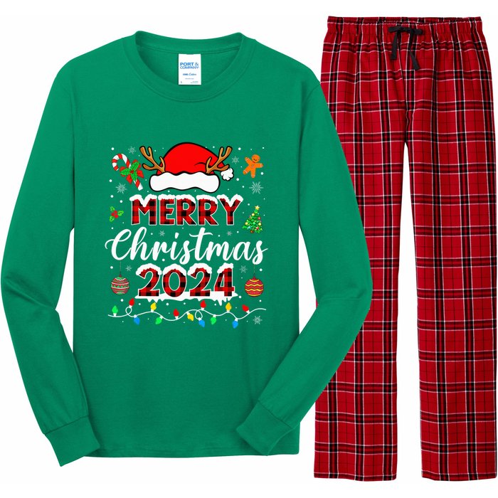 Merry Christmas 2024 Family Squad Matching Outfit Santa Long Sleeve Pajama Set