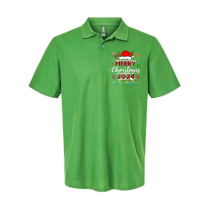 Merry Christmas 2024 Family Squad Matching Outfit Santa Softstyle Adult Sport Polo