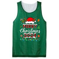 Merry Christmas 2024 Family Squad Matching Outfit Santa Mesh Reversible Basketball Jersey Tank