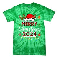 Merry Christmas 2024 Family Squad Matching Outfit Santa Tie-Dye T-Shirt