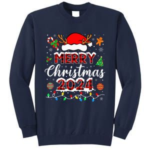 Merry Christmas 2024 Family Squad Matching Outfit Santa Tall Sweatshirt