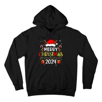 Merry Christmas 2024 Santa Hat Matching Family Pajamas Xmas Hoodie