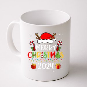 Merry Christmas 2024 Santa Hat Matching Family Pajamas Xmas Coffee Mug