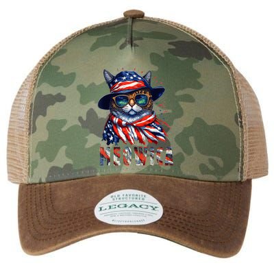 MEOWICA Cat 4th July Sunglasses Merica Cat American Flag Legacy Tie Dye Trucker Hat