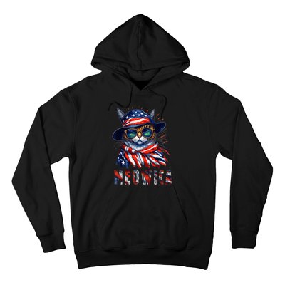 MEOWICA Cat 4th July Sunglasses Merica Cat American Flag Hoodie