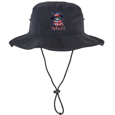 MEOWICA Cat 4th July Sunglasses Merica Cat American Flag Bucket Hat