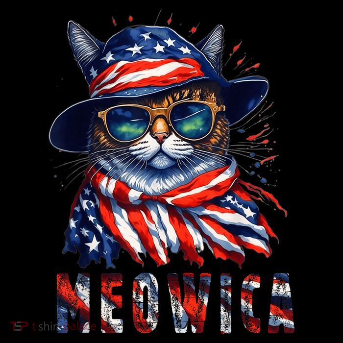 MEOWICA Cat 4th July Sunglasses Merica Cat American Flag 16 in Basic Backpack