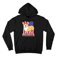 Merica Corgi 4th Of July Family Women Dog American Flag Hoodie