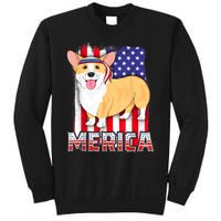 Merica Corgi 4th Of July Family Women Dog American Flag Sweatshirt