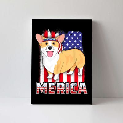 Merica Corgi 4th Of July Family Women Dog American Flag Canvas