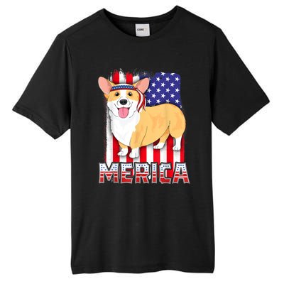 Merica Corgi 4th Of July Family Women Dog American Flag Tall Fusion ChromaSoft Performance T-Shirt