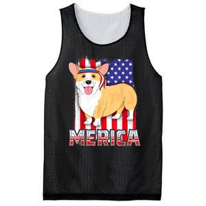 Merica Corgi 4th Of July Family Women Dog American Flag Mesh Reversible Basketball Jersey Tank