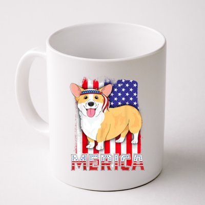 Merica Corgi 4th Of July Family Women Dog American Flag Coffee Mug