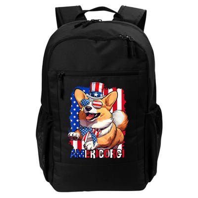 Merica Corgi 4th Of July Family Women Dog American Flag Daily Commute Backpack