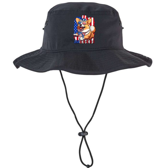 Merica Corgi 4th Of July Family Women Dog American Flag Legacy Cool Fit Booney Bucket Hat