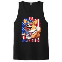 Merica Corgi 4th Of July Family Women Dog American Flag PosiCharge Competitor Tank