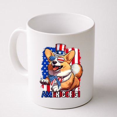 Merica Corgi 4th Of July Family Women Dog American Flag Coffee Mug