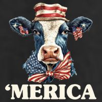 Merica Cow 4th Of July American Flag Adult Drive Performance Visor