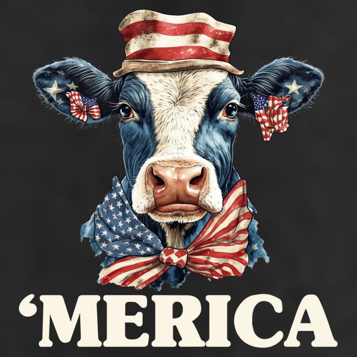 Merica Cow 4th Of July American Flag Adult Drive Performance Visor