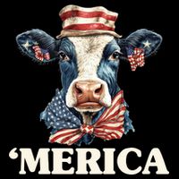 Merica Cow 4th Of July American Flag Bucket Hat