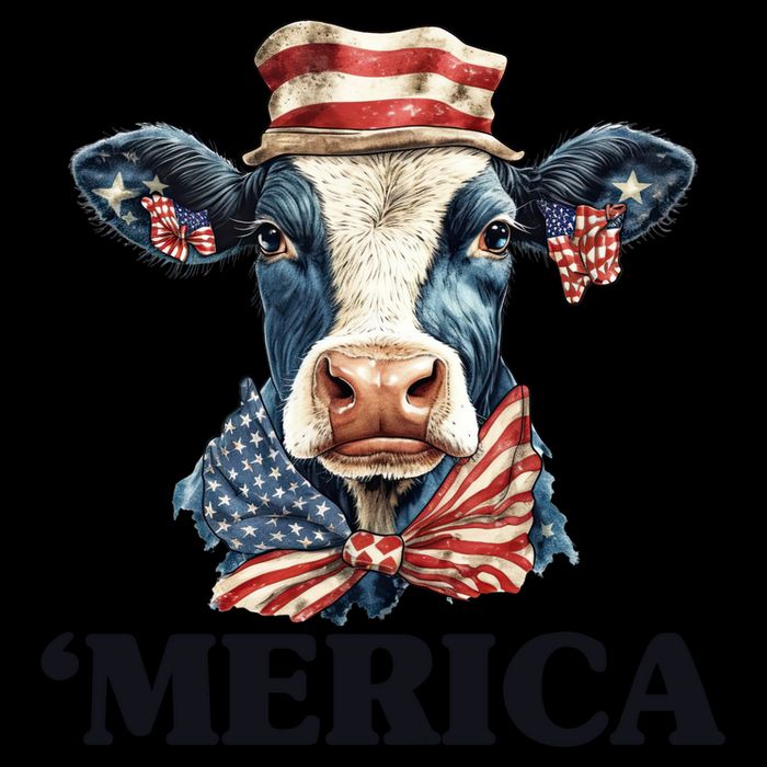 Merica Cow 4th Of July American Flag Mug