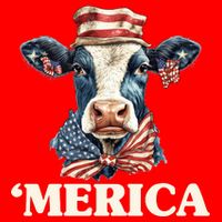 Merica Cow 4th Of July American Flag Doggie Tank