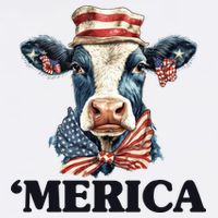 Merica Cow 4th Of July American Flag Garment-Dyed Sweatshirt
