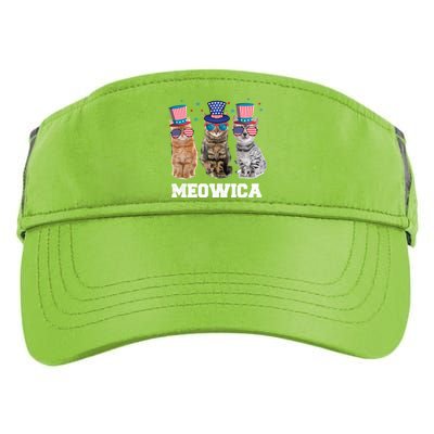 Meowica Cat 4th Of July Kitten Memorial Day Gift Adult Drive Performance Visor