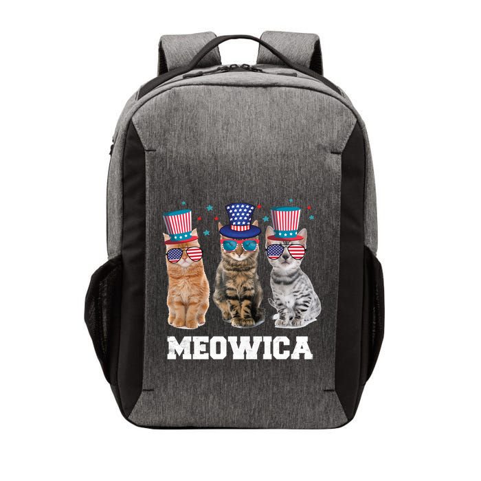 Meowica Cat 4th Of July Kitten Memorial Day Gift Vector Backpack