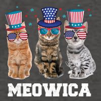 Meowica Cat 4th Of July Kitten Memorial Day Gift Vector Backpack