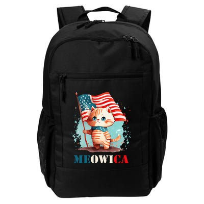 Meowica Cat 4th Of July Usa Patriotic American Flag Backpack