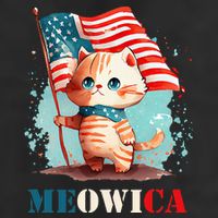 Meowica Cat 4th Of July Usa Patriotic American Flag Adult Drive Performance Visor