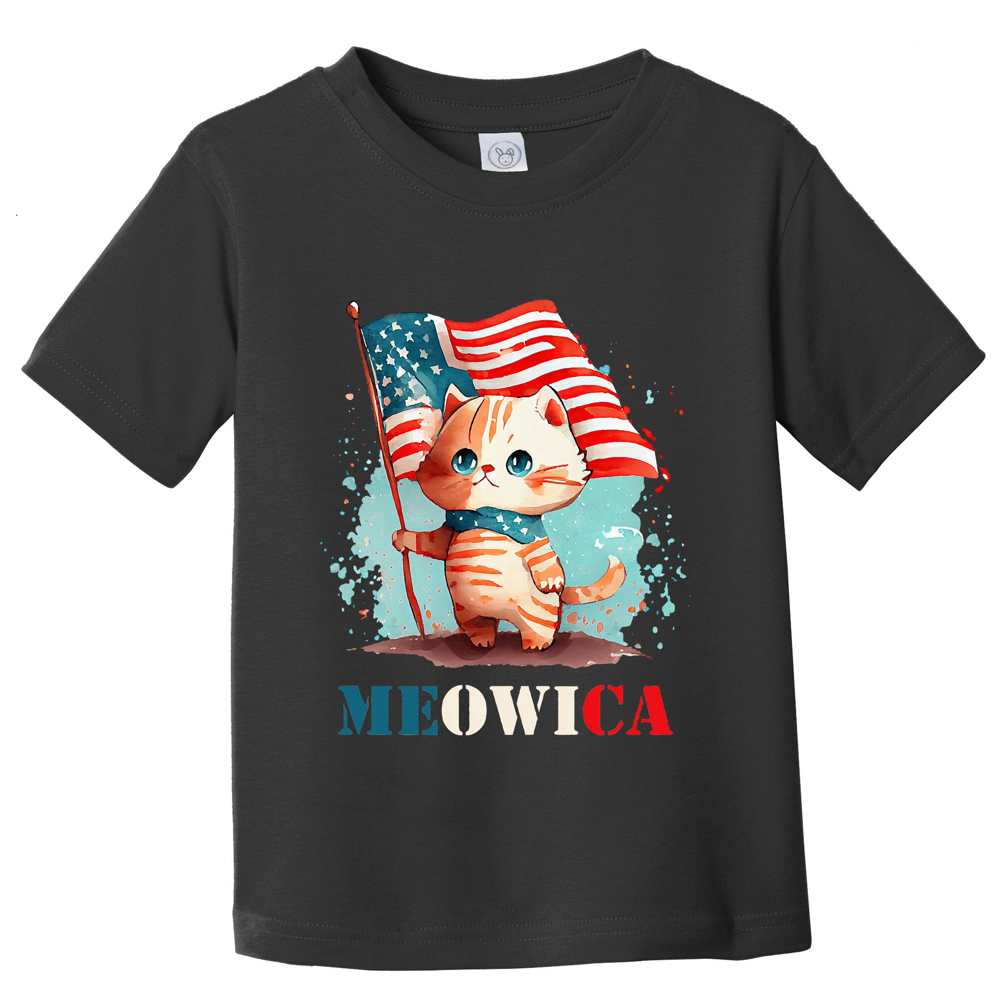 Meowica Cat 4th Of July Usa Patriotic American Flag Toddler T-Shirt