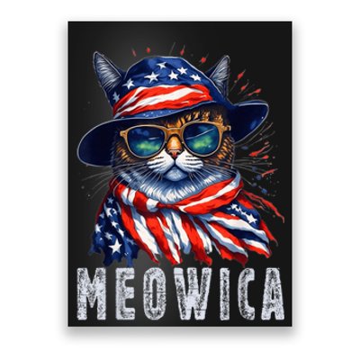 MEOWICA Cat 4th July Sunglasses Merica Cat American Flag Poster