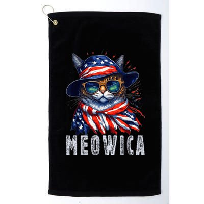 MEOWICA Cat 4th July Sunglasses Merica Cat American Flag Platinum Collection Golf Towel