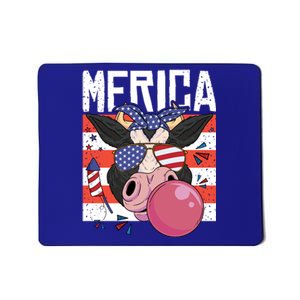 Merica Cow 4th Of July Cow Red White Blue Usa Meaningful Gift Mousepad