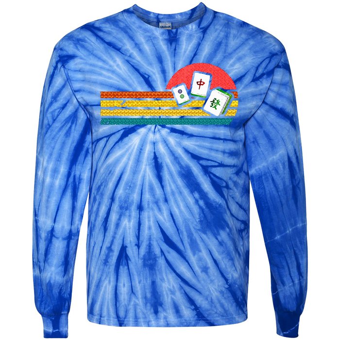 Mahjong Chinese 80s Tie-Dye Long Sleeve Shirt