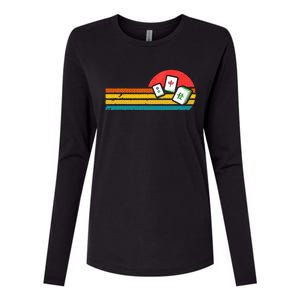 Mahjong Chinese 80s Retro Mah Jongg Womens Cotton Relaxed Long Sleeve T-Shirt