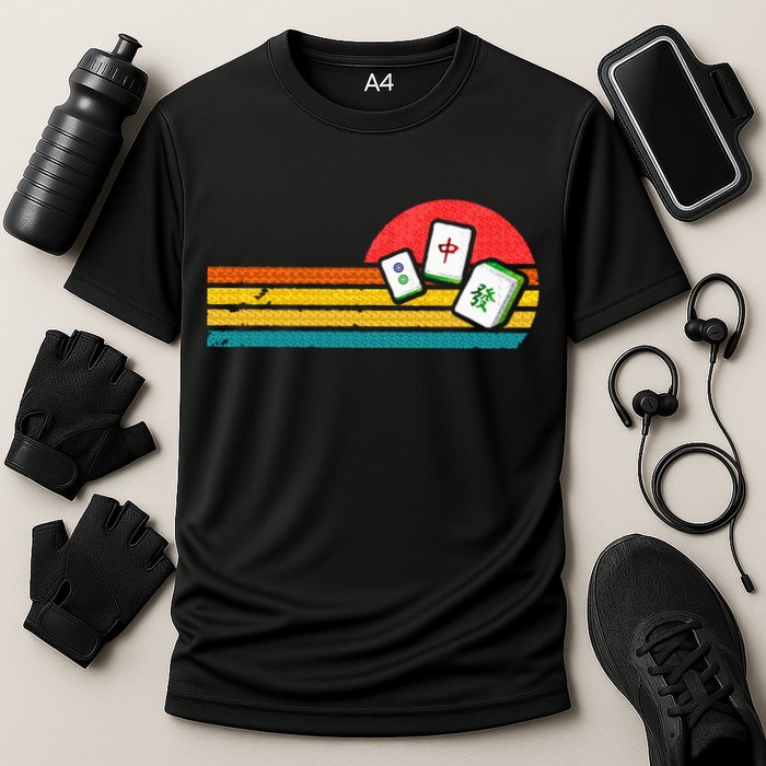 Mahjong Chinese 80s Retro Mah Jongg Cooling Performance Crew T-Shirt