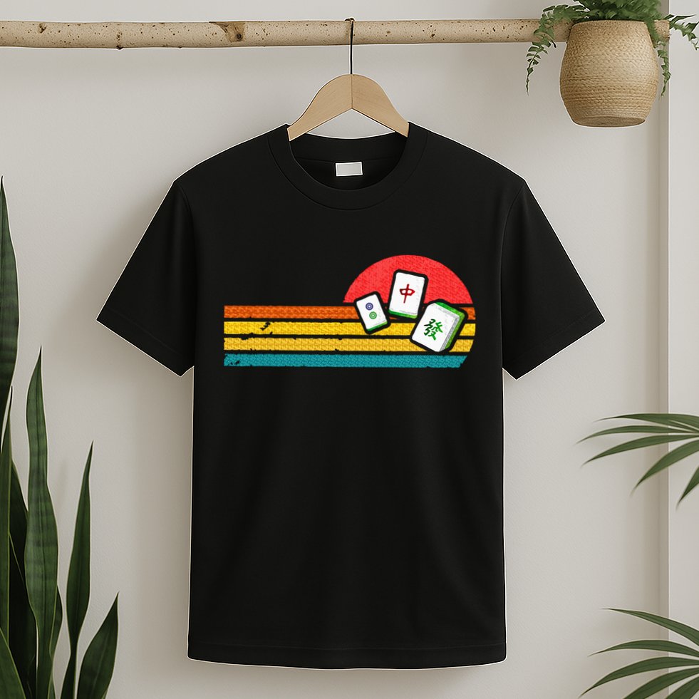 Mahjong Chinese 80s Retro Mah Jongg T-Shirt