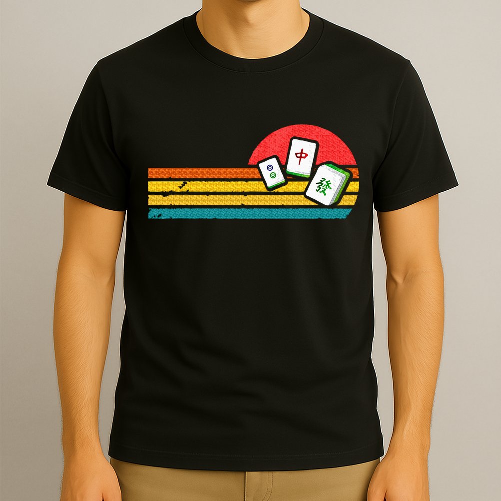 Mahjong Chinese 80s Retro Mah Jongg T-Shirt