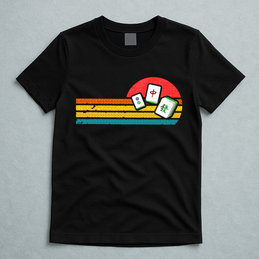 Mahjong Chinese 80s Retro Mah Jongg T-Shirt