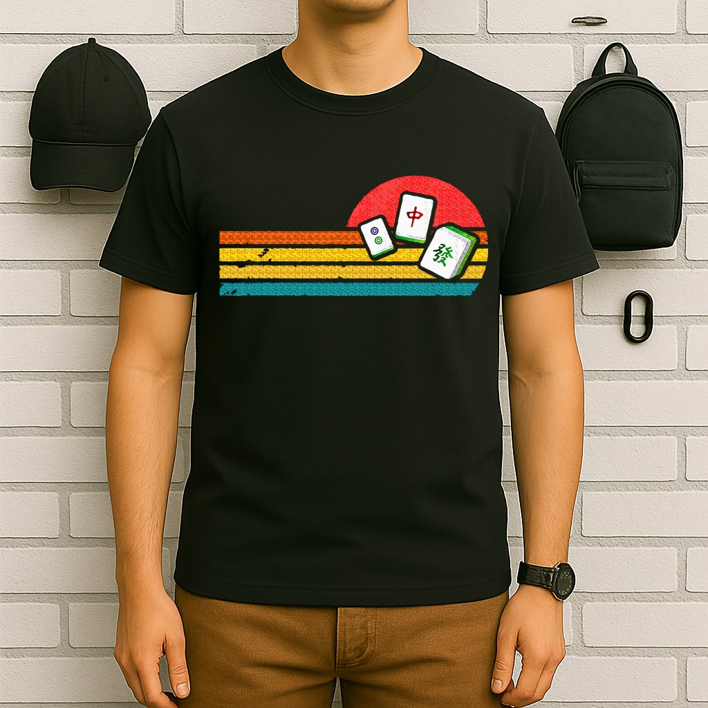 Mahjong Chinese 80s Retro Mah Jongg T-Shirt